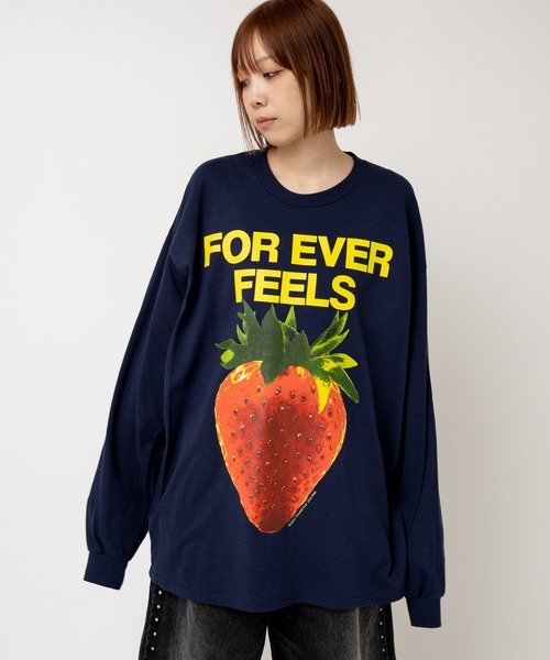 tシャツ M2519 ストロベリープリントロンＴ レディース