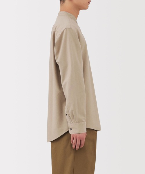 無印良品（MUJI） シャツ 紳士 洗いざらしオックススタンドカラー長袖