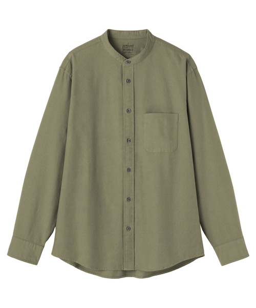 無印良品（MUJI） シャツ 紳士 洗いざらしオックススタンドカラー長袖