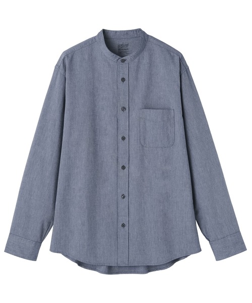 無印良品（MUJI） シャツ 紳士 洗いざらしオックススタンドカラー長袖