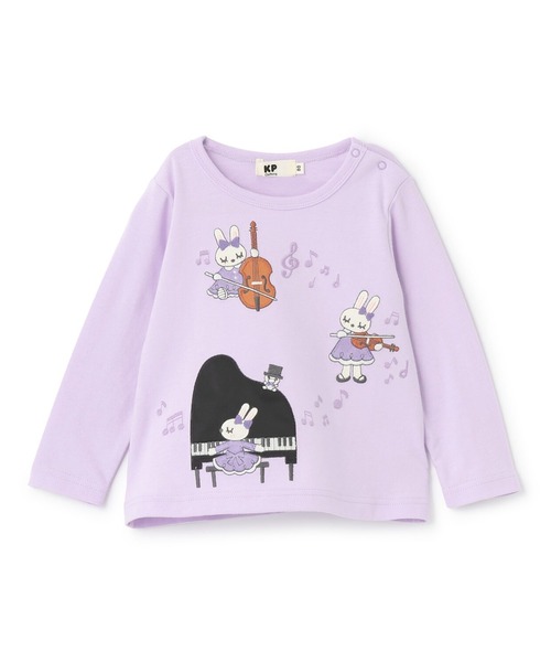 KP tシャツ mimiちゃん ピアノアップリケ 長袖Tシャツ キッズ 子供服