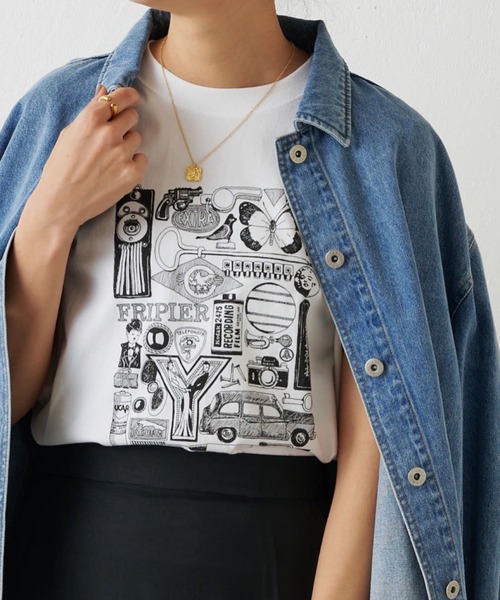 BEARDSLEY（ビアズリー） 半袖Tシャツ FREE ホワイト レディース