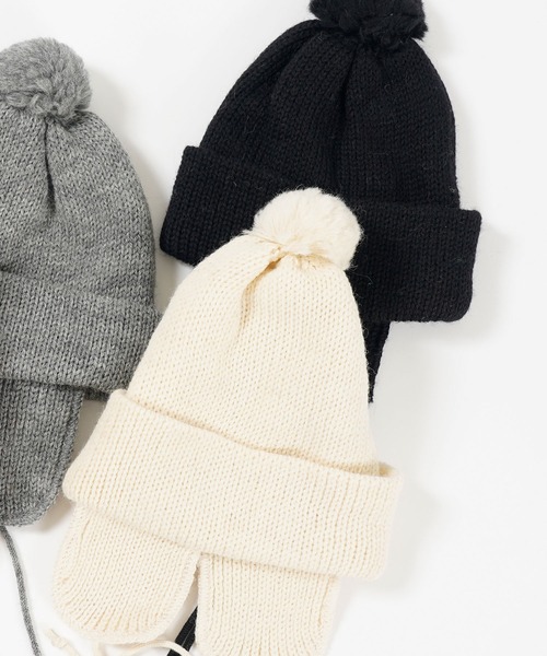 ニット帽 ニットキャップ レディース HIGHLAND 2000 ソリッド ボブ キャップ 3g Solid Bobcap w/ear Cover＆PomPom＆Rope レディース メンズ | HIGHLAND 2000 | 13
