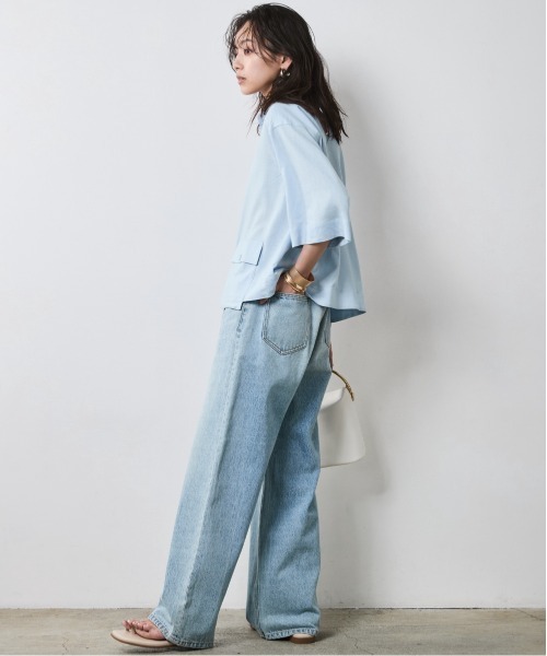 「CHIC STYLE」 7分袖ブラウス L オフホワイト レディース_画像3