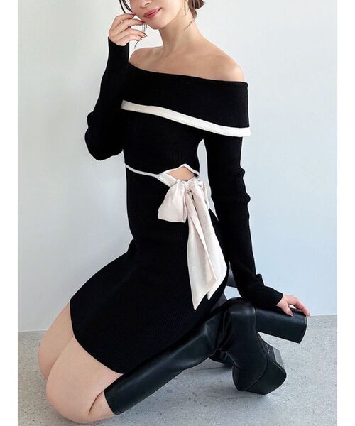 RESEXXY（リゼクシー） ワンピース リボンミニニットワンピース