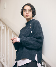 COMME CA ISM（コムサイズム） ニット セーター ケーブル ボタンニット