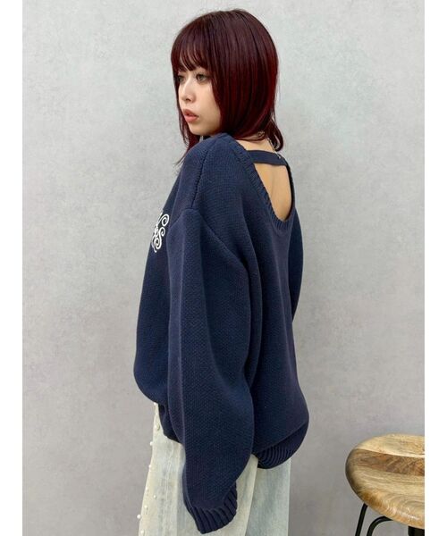 【美品】Evris ジッパーニット　ブラック EVRIS（エヴリス） ニット セーター SUNNYハーフジップニットトップス