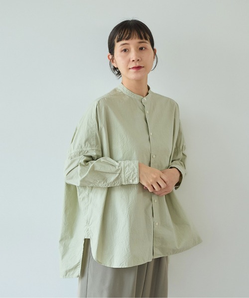 haco　yuni キャッチワッシャー ワイドブラウス yuni ブラウス シャツ コットンキャッチワッシャー ワイドブラウス