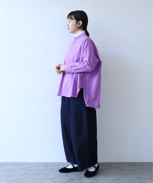 yuni ブラウス シャツ コットンキャッチワッシャー ワイドブラウス