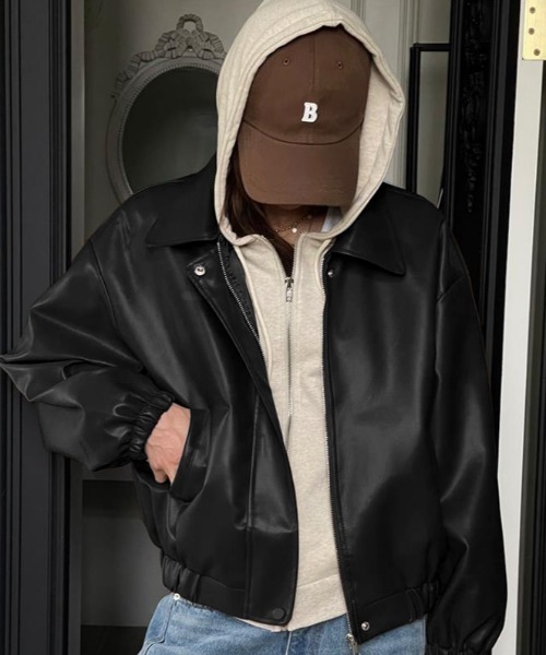 レザージャケット ライダース ライダースジャケット「韓国ファッション