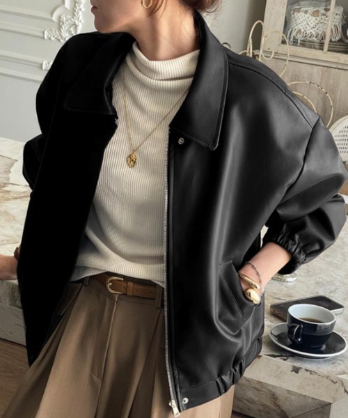 レザージャケット ライダース ライダースジャケット「韓国ファッション