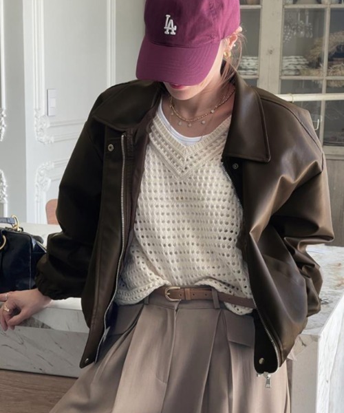 レザージャケット ライダース ライダースジャケット「韓国ファッション