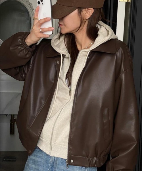 レザージャケット ライダース ライダースジャケット「韓国ファッション