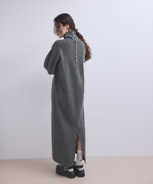 THE TOÉ グレー ニットポロワンピース 半袖 THE TOÉ グレー ニットポロワンピース 半袖 THE TOÉ グレー ニットポロ