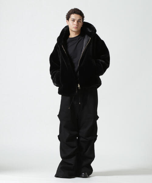 FR(13)NDS フレンズ 25AW FAKE FUR HOOD BZ フェイクファーフードブルゾン L ブルー サンプル品  FLASH オーバーサイズ ジャケット アウター【新古品】【中古】【FR(13)NDS】 FR(13)NDS /フレンズ/FAKE FUR HOOD BLOUSON | ROYAL FLASH（ロイヤル