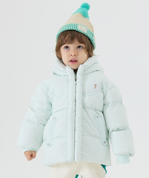 モイモルン　ダウンコート ダウン アウター クラウドフード付きダックダウンジャケット キッズ