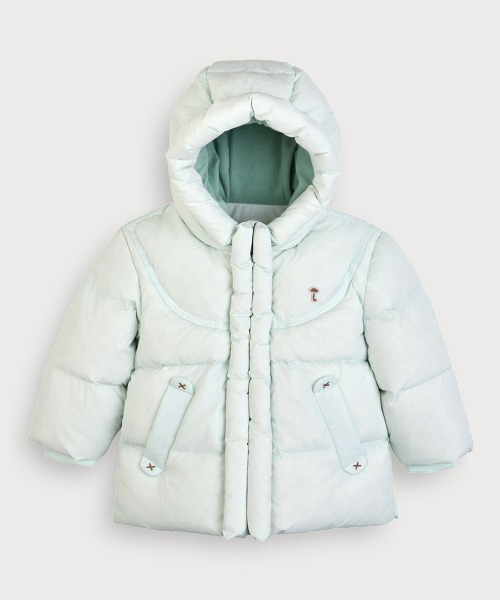 ダウン アウター クラウドフード付きダックダウンジャケット キッズ