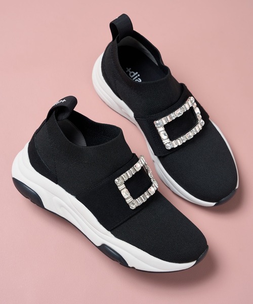 diana（プラスダイアナ） スリッポン 24.0cm ブラック レディース