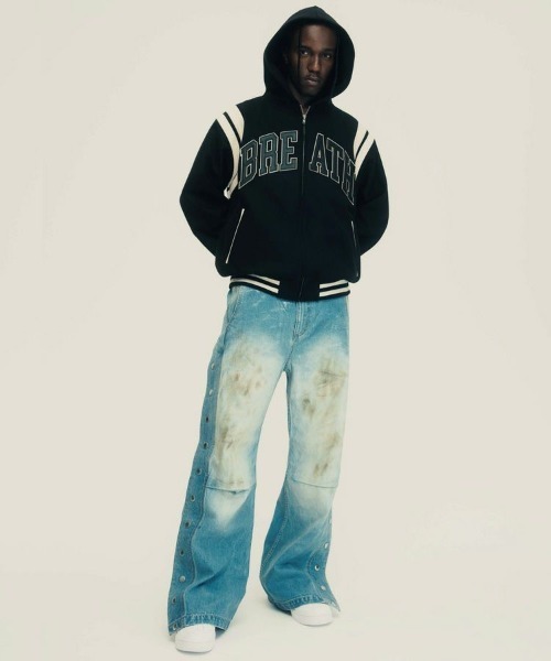 STYLISE ダウンジャケット ダウン 「BREATH」ARCH LOGO HOODED VERSITY