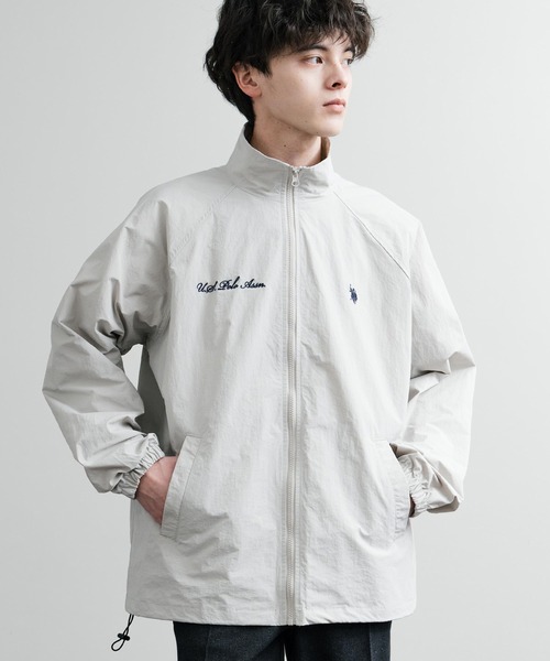「U.S. POLO ASSN.」 ナイロンブルゾン L ライトグレー メンズ_画像6