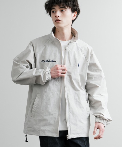 「U.S. POLO ASSN.」 ナイロンブルゾン L ライトグレー メンズ_画像7