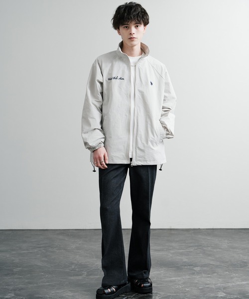 「U.S. POLO ASSN.」 ナイロンブルゾン L ライトグレー メンズ_画像9