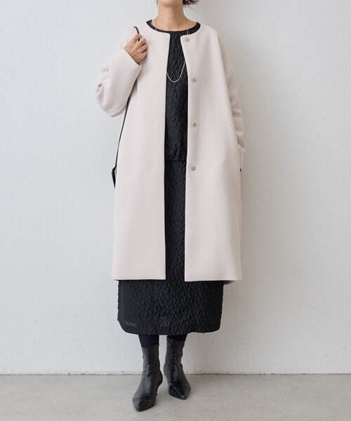 「BEARDSLEY」 ノーカラーコート 0 アイボリー レディース_画像5