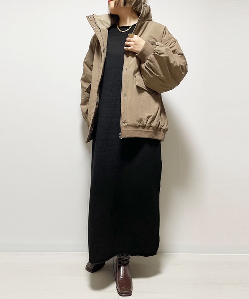 Fizz（フィズ） ブルゾン アウター ハイネック襟裏フリース中綿