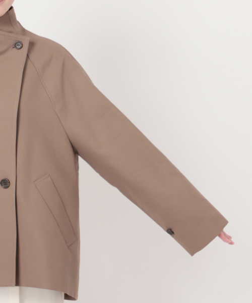 Noble ショートコート　グレージュ　ベージュ　36 NOBLE（ノーブル） コート アウター コットンダブルクロススタンド