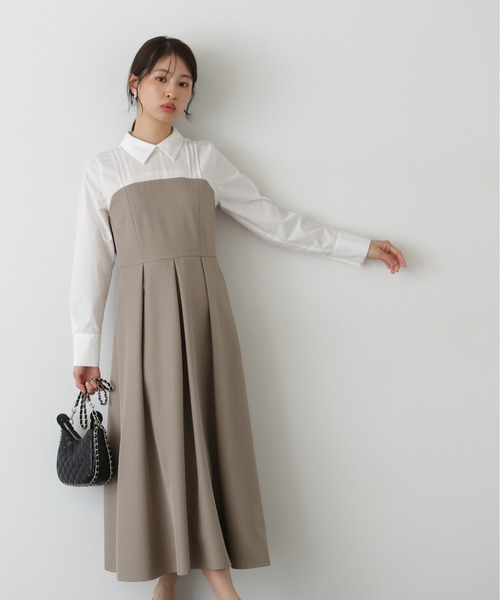 「N.(N. Natural Beauty Basic)」 ドッキングワンピース MEDIUM ベージュ レディース_画像3