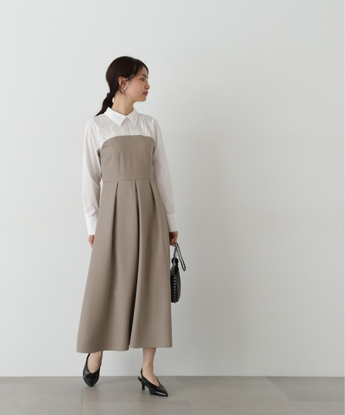 「N.(N. Natural Beauty Basic)」 ドッキングワンピース MEDIUM ベージュ レディース_画像4