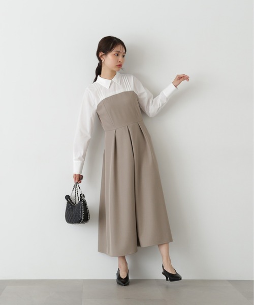「N.(N. Natural Beauty Basic)」 ドッキングワンピース MEDIUM ベージュ レディース_画像6