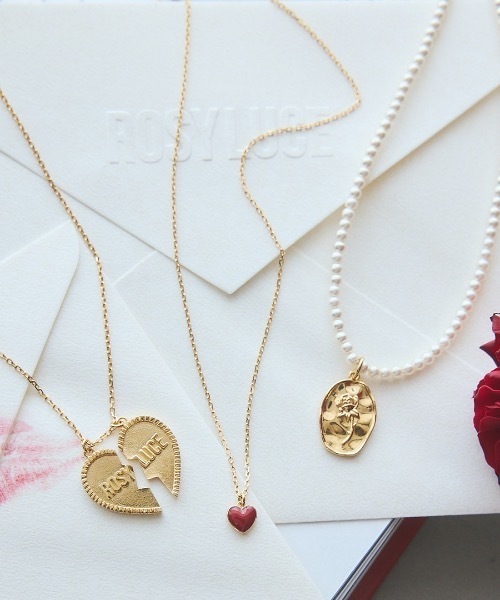 ROSY LUCE（ロージールーチェ） ネックレス PEARL ROSE PLATE NECKLACE