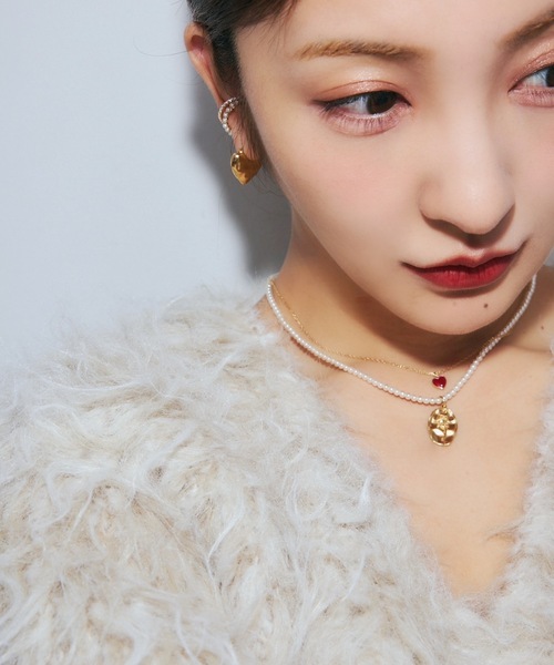 ROSY LUCE（ロージールーチェ） ネックレス PEARL ROSE PLATE NECKLACE