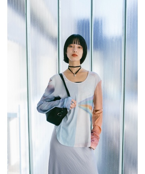 sahara（サハラ） tシャツ 2way Sleeve Art Print Top レディース