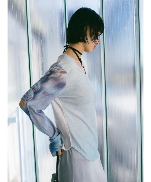 sahara（サハラ） tシャツ 2way Sleeve Art Print Top レディース