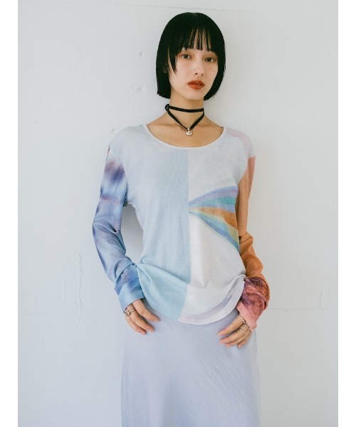 sahara（サハラ） tシャツ 2way Sleeve Art Print Top レディース