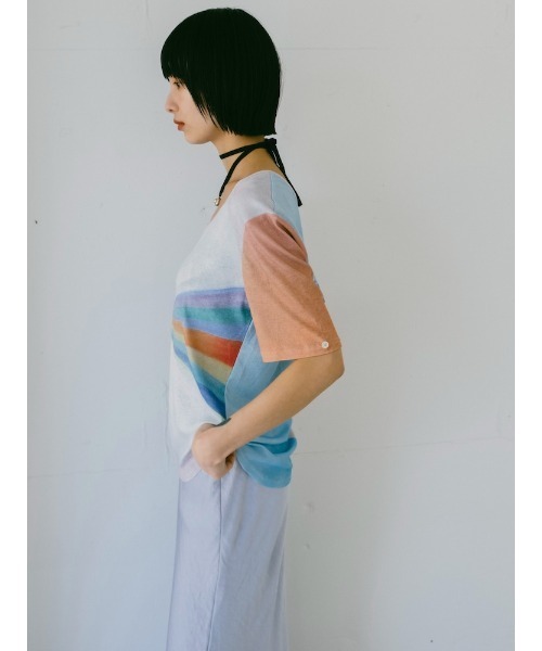 sahara（サハラ） tシャツ 2way Sleeve Art Print Top レディース