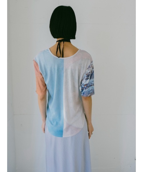 sahara（サハラ） tシャツ 2way Sleeve Art Print Top レディース