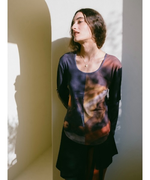 sahara（サハラ） tシャツ 2way Sleeve Art Print Top レディース