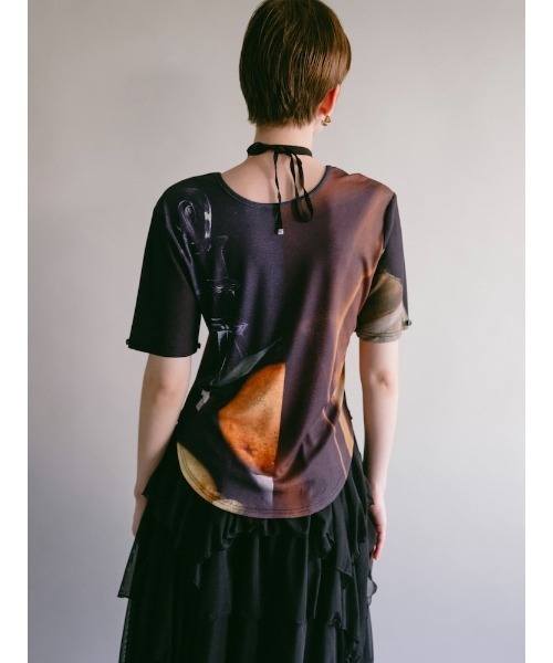 sahara（サハラ） tシャツ 2way Sleeve Art Print Top レディース