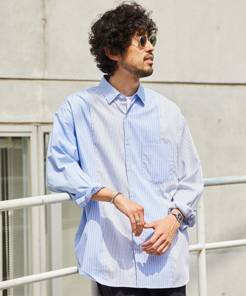 「5525Gallery」 長袖シャツ L ブルー メンズ_画像4