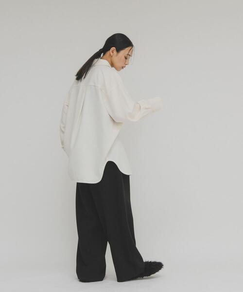 KBF（ケービーエフ） ブラウス シャツ ウールMIXルーズシャツ