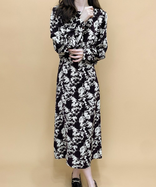 「ECLIN」 長袖ワンピース M ブラック レディース_画像4