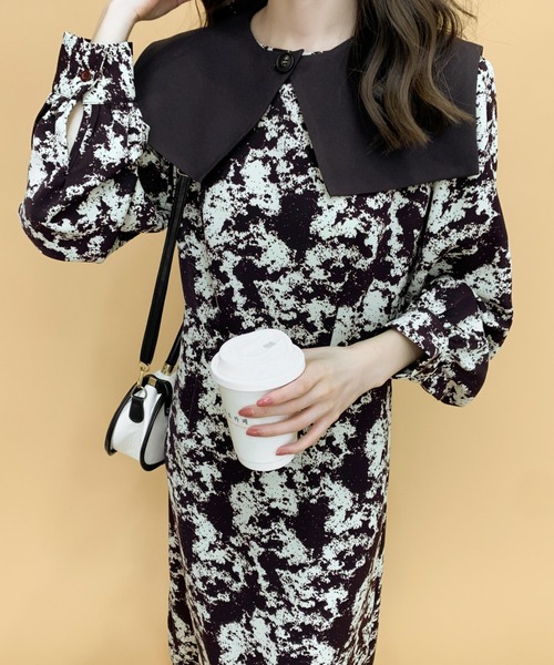 「ECLIN」 長袖ワンピース M ブラック レディース_画像7