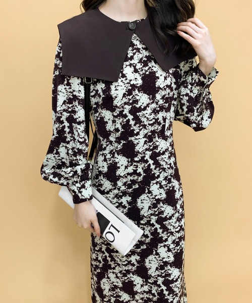 「ECLIN」 長袖ワンピース M ブラック レディース_画像9