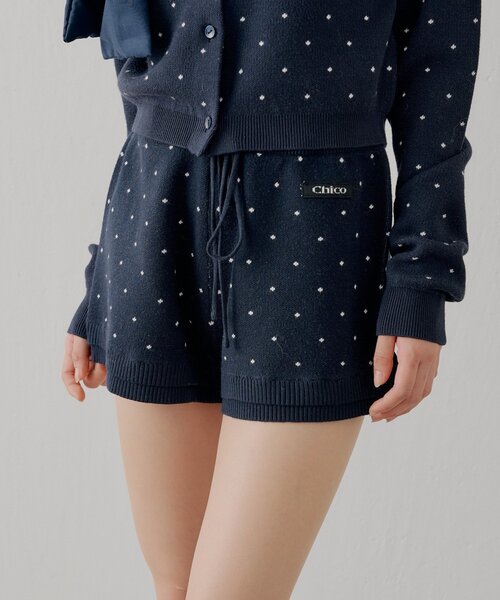 Chico（チコ） パンツ 「セットアップ対応」コンパクトニットショート