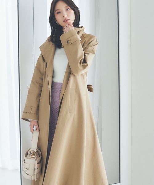 「Andemiu」 トレンチコート FREE ベージュ レディース_画像2