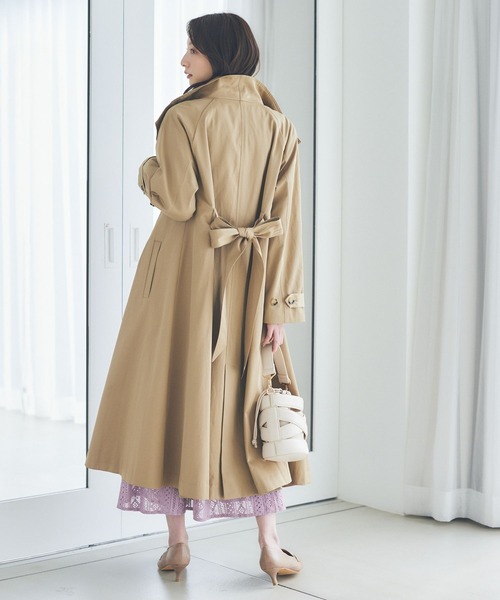 「Andemiu」 トレンチコート FREE ベージュ レディース_画像3