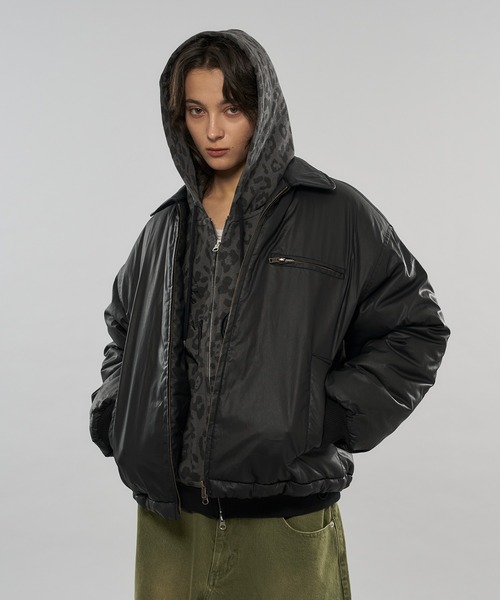 wish forever ブルゾン DESIGN STITCH WOOL BLEND KNIT JACKET/デザインステッチウール